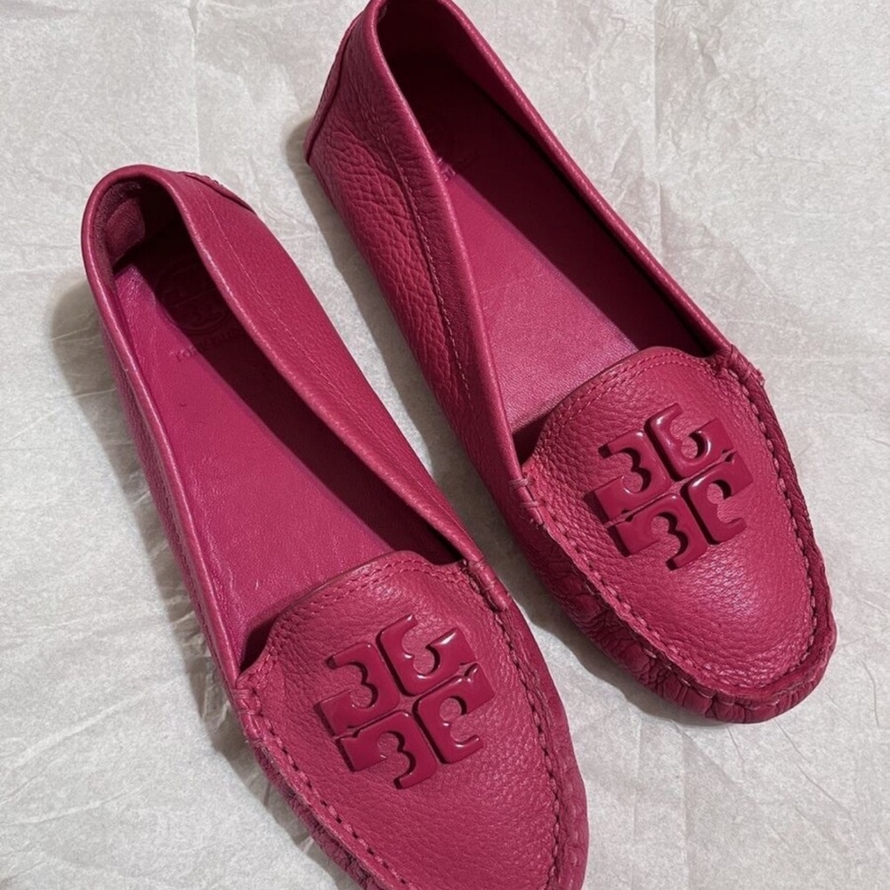 Tory Burch Pink Leather Loafers